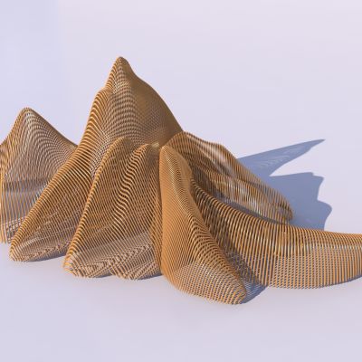 现代金属线条假山雕塑小品