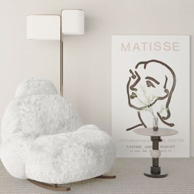 现代毛绒休闲椅