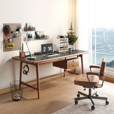 现代实木书桌椅组合