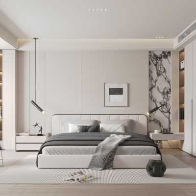 现代家居卧室3d模型下载