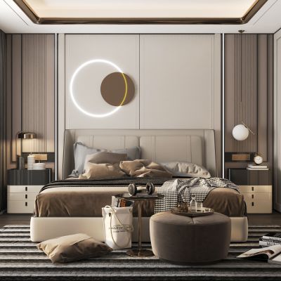 现代轻奢家居卧室3d模型下载