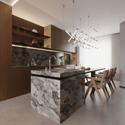 餐厅 开放式厨房 多导台