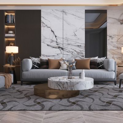 现代家居客厅3d模型下载