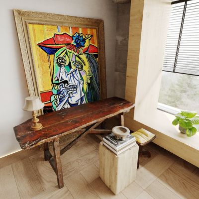 书房 书桌 装饰画