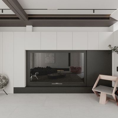 客厅 电视背景墙 电视机 椅子