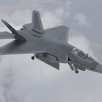 J31歼31鹘鹰中国在研隐身战斗机代号FC31飞机带驾驶舱控制台舱门可开关起落架升降