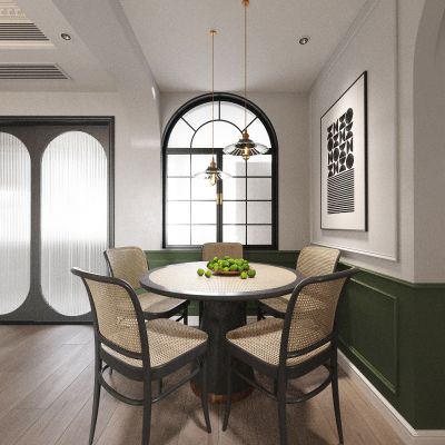 餐厅 餐椅组合 多人餐桌 吊灯 