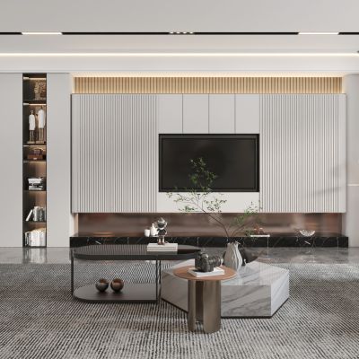 现代家居客餐厅3d模型下载