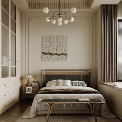 法式复古卧室 法式复古衣柜 法式复古床组合