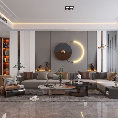 现代家居客餐厅3d模型下载