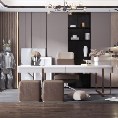 现代家居书房3d模型下载