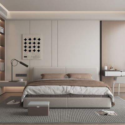 现代家居卧室3d模型下载