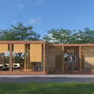 现代木质公共厕所 卫生间