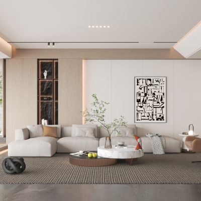 现代家居客厅3d模型下载