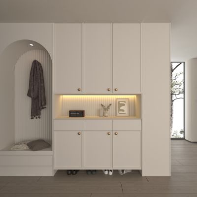 法式奶油风鞋柜