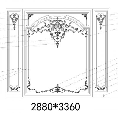 法式护墙板雕花花库CAD