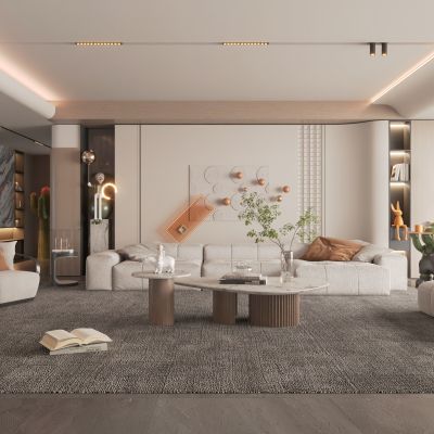 现代家居客厅3d模型下载