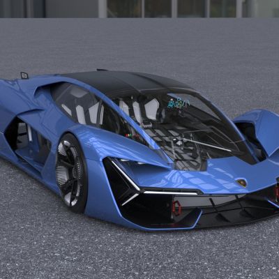 兰博基尼TerzoMillennio跑车带内饰车门可开关