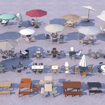 现代 户外桌椅 太阳伞桌椅