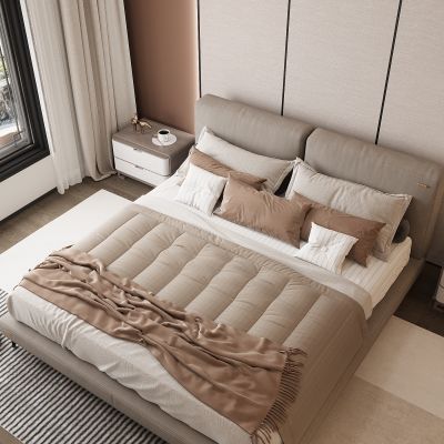 现代家居卧室 双人床 主卧 饰品摆件