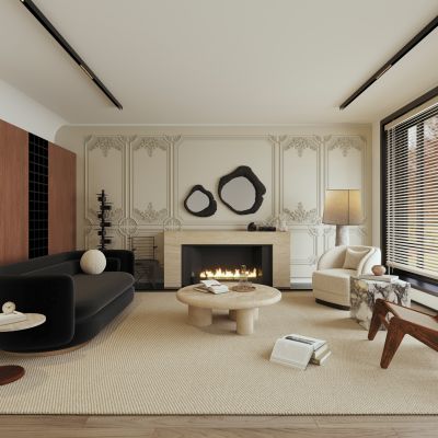 现代中古风客厅