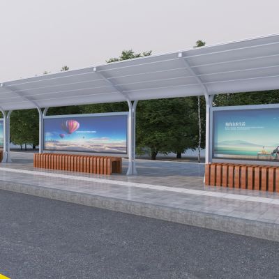 现代公交车站台