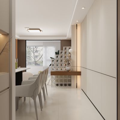 现代玄关 隔断 饰品摆件 