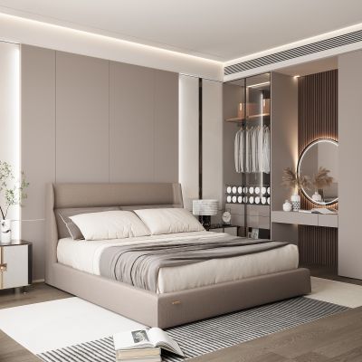 现代家居卧室 双人床 主卧 饰品摆件