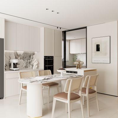 现代餐厅 餐边柜 餐桌椅 酒柜  餐桌