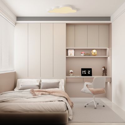 现代家居卧室 双人床 主卧 饰品摆件