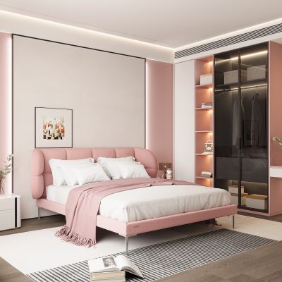 现代家居卧室 双人床 主卧 饰品摆件