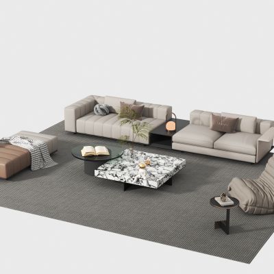 现代意式沙发茶几组合