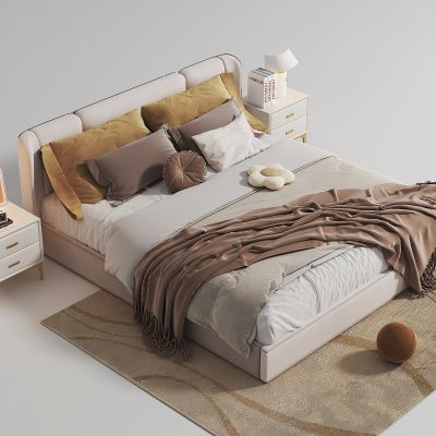 现代双人床组合