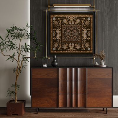 侘寂复古中古风新中式装饰画挂画