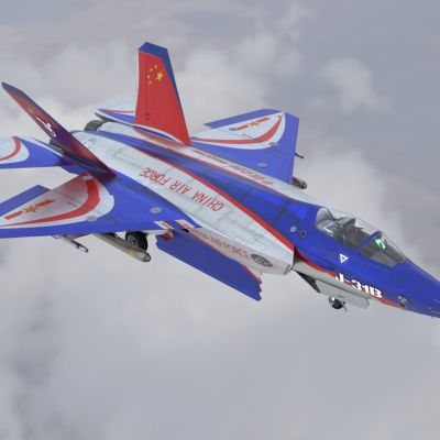 J31B歼31B鹘鹰中国在研隐身战斗机代号FC31飞机涂绘带驾驶舱控制台舱门可开关起落架升降