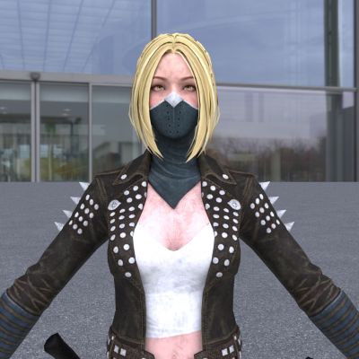 皮衣口罩美女刺客