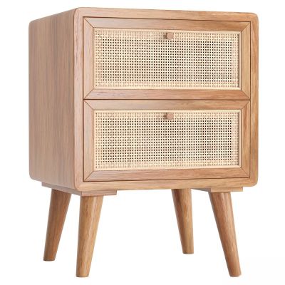 Japandi 天然藤床头柜