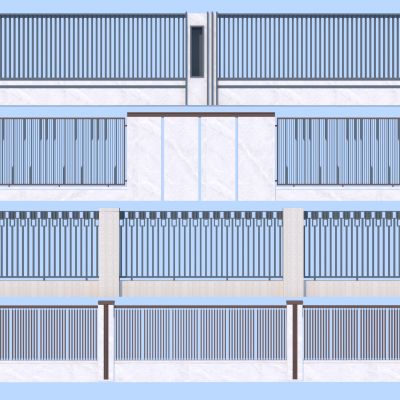 现代铁艺围墙组合