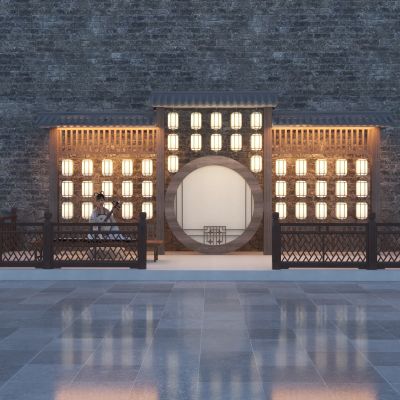 新中式国风舞台_美陈