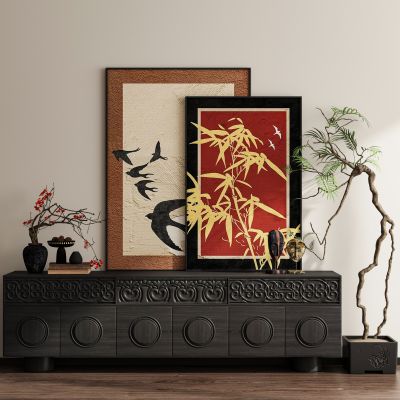 侘寂复古法式中古风装饰画挂画