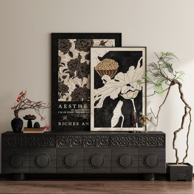 侘寂复古法式中古风装饰画挂画