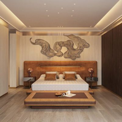 现代卧室书房大飘窗