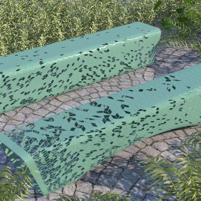 现代景观座凳_金属座凳_异形花坛座凳