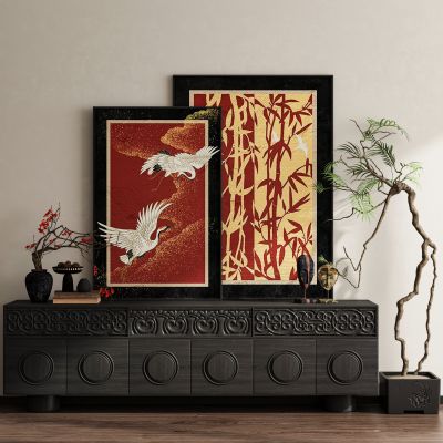 侘寂复古法式中古风装饰画挂画