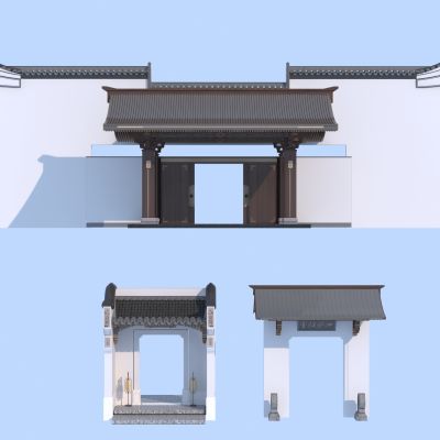 中式庭院门_屋檐_门头_檐线_屋顶