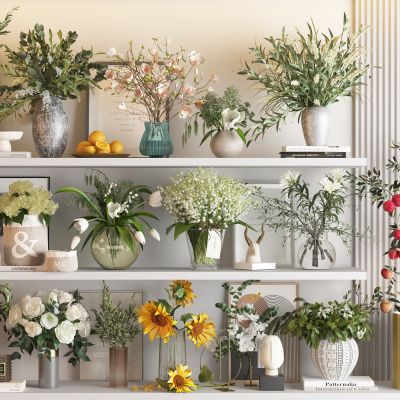  现代花瓶花卉组合