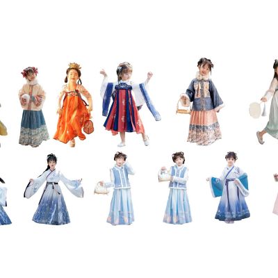 2d人物古代人物古风人物古装汉服女童小孩站姿人物