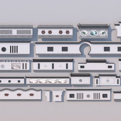 新中式徽派景观墙