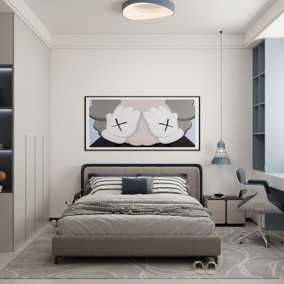 现代家居卧室 男孩房 儿童房 饰品摆件