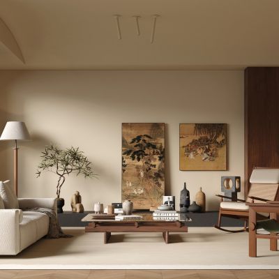 侘寂中古风客厅